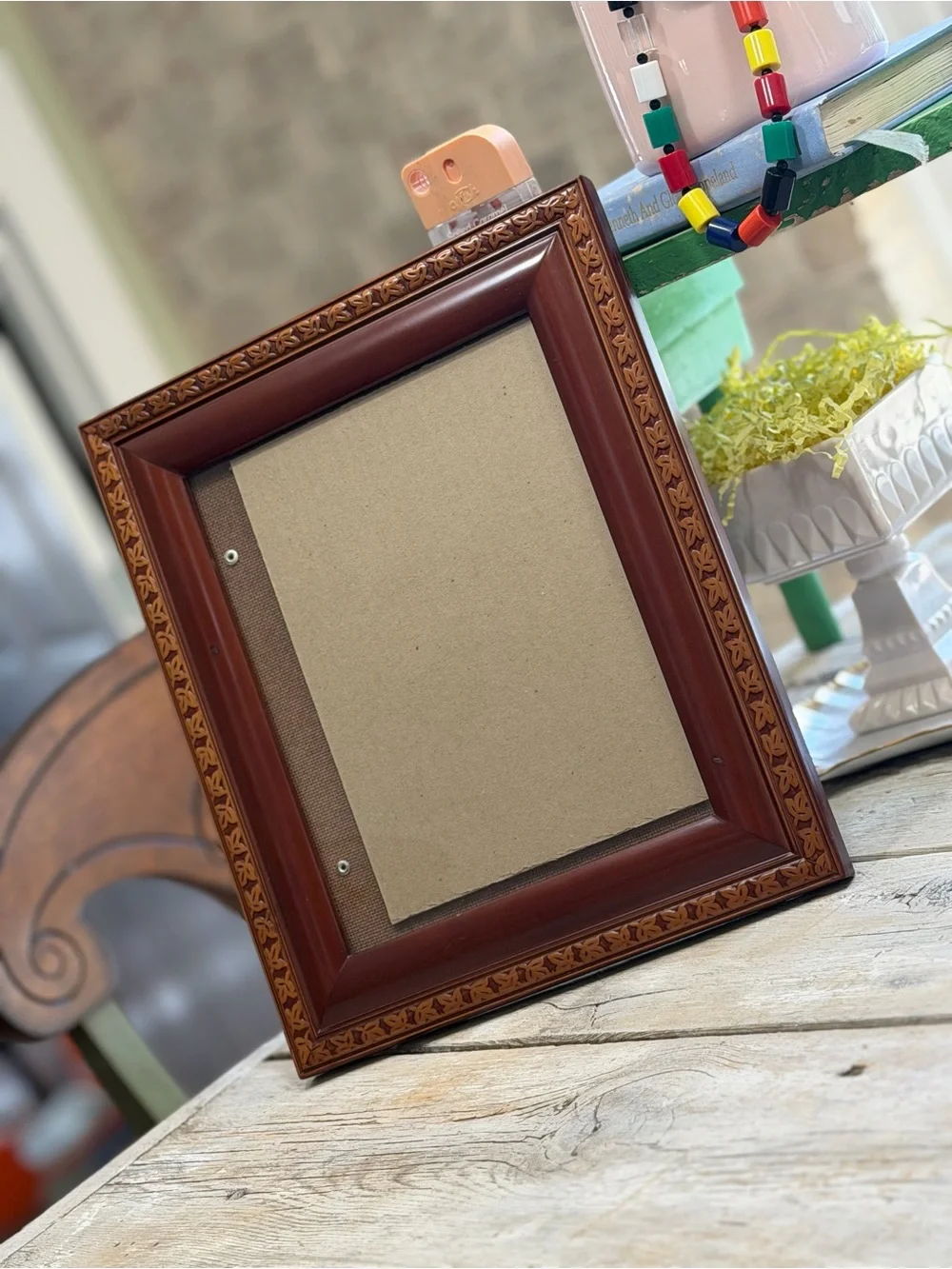 Rare Woods Carved Ornate Picture Frame. Sz-11x13 Burns of Boston 1980’s 1990’s